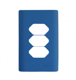 Placa p/ 3 Tomadas 4x2 - Novara Azul Fosco